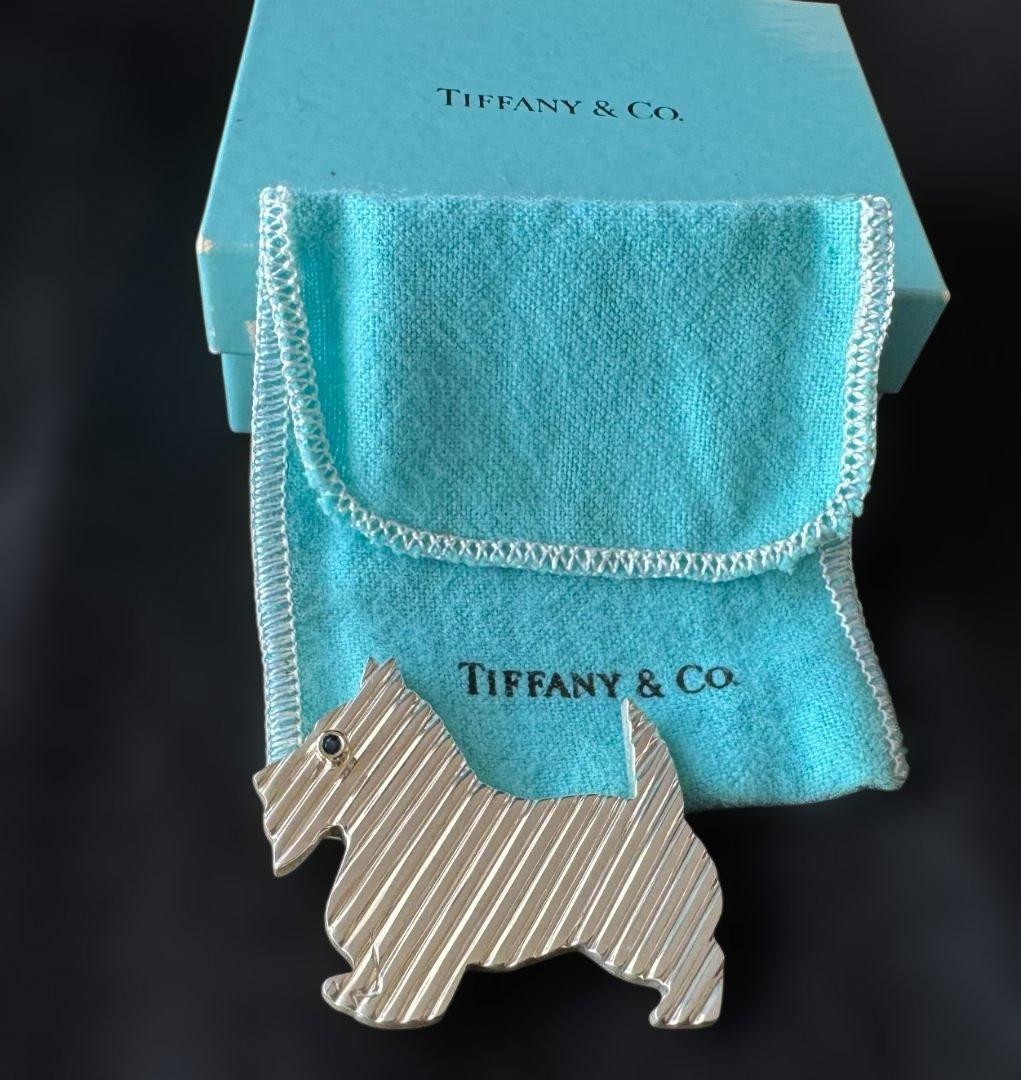 Tiffany & Co. ティファニー　サファイヤ入りテリア ブローチ