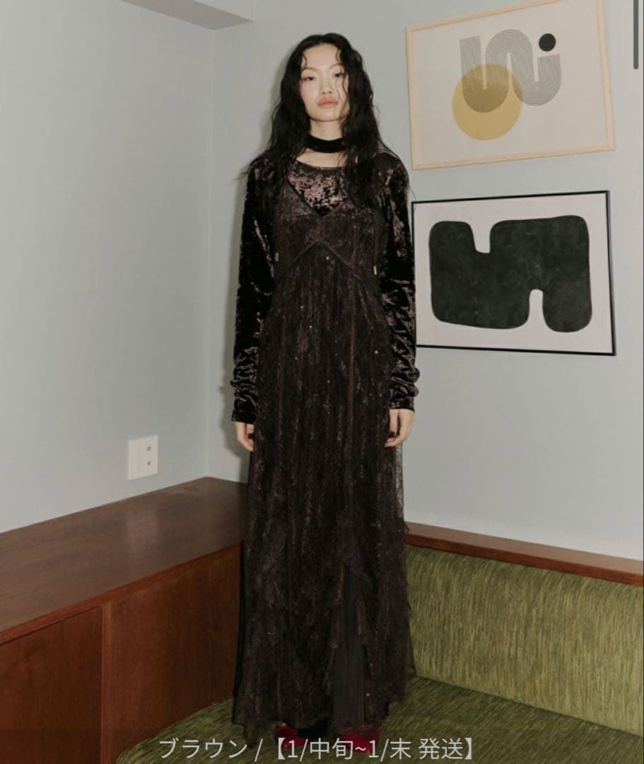 ANDRÉSD アンドレスド　sparkle lace velour dress