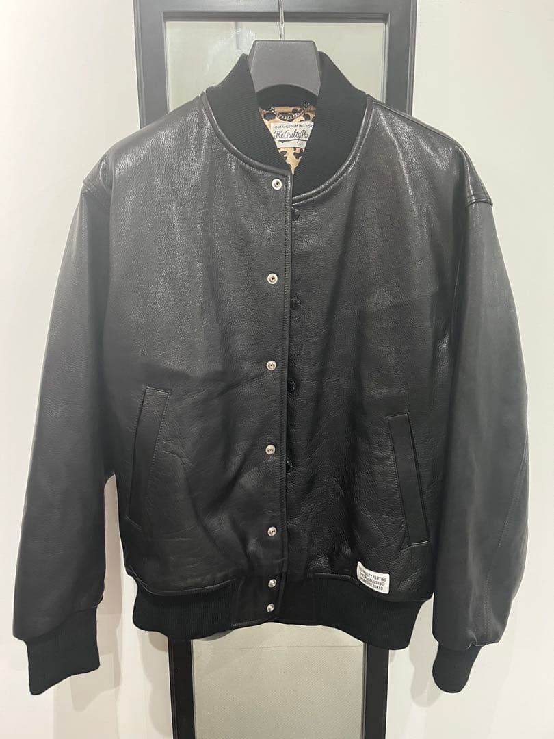 WACKO MARIA LEATHER VARSITY JACKET サイズS
