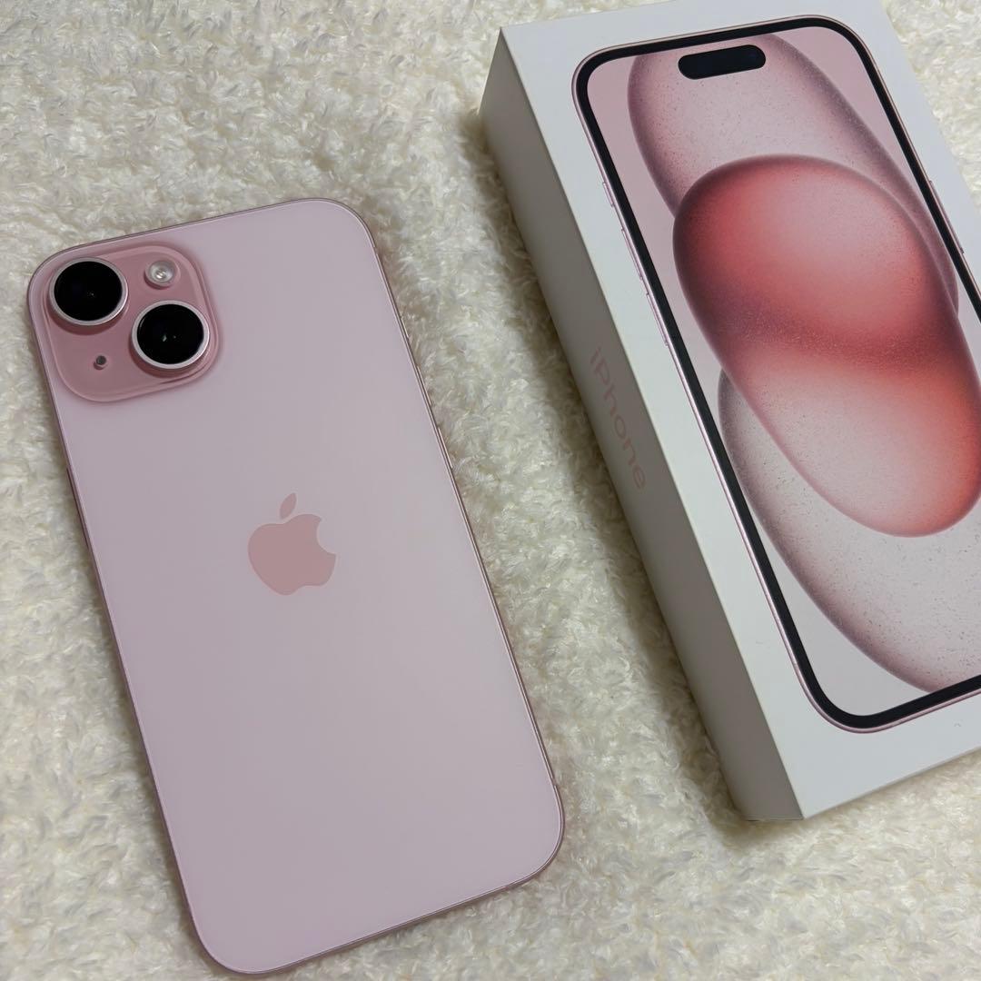 iPhone15 ピンク 128GB SIMフリー アップルストア購入 ケース付