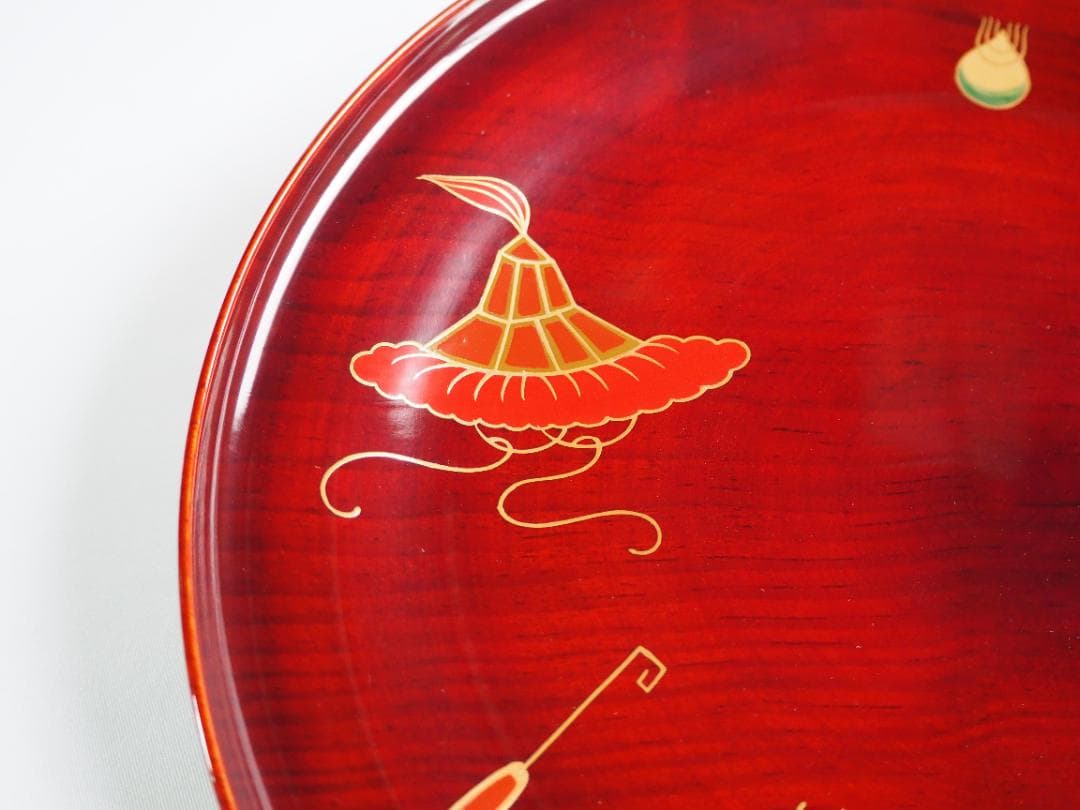 5代川端近左造『宝尽松溜青海盆』（共箱）