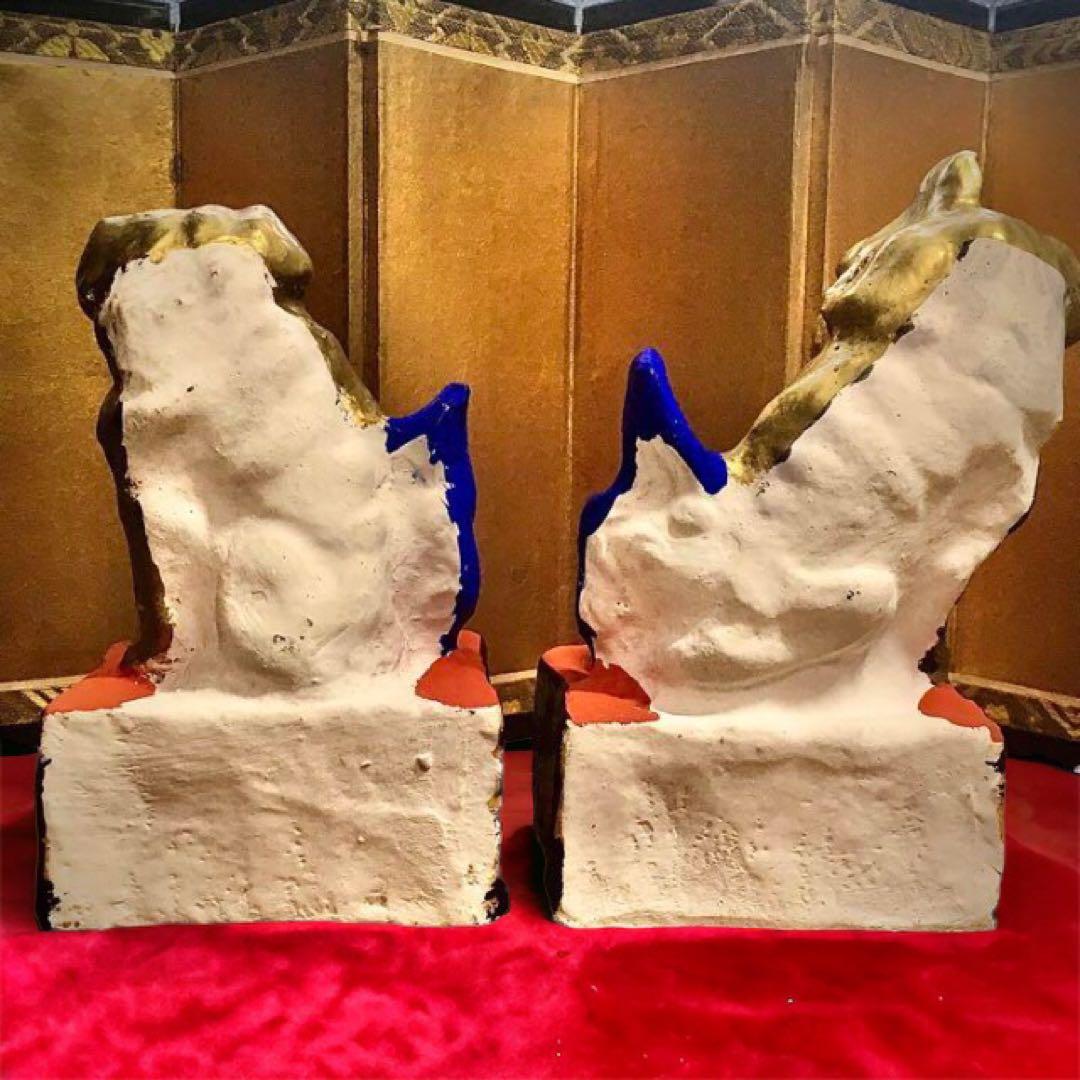 古玩 秋田県 郷土玩具 八橋人形 道川トモ 狛獅子（狛犬）縁起物　魔除け　厄除け