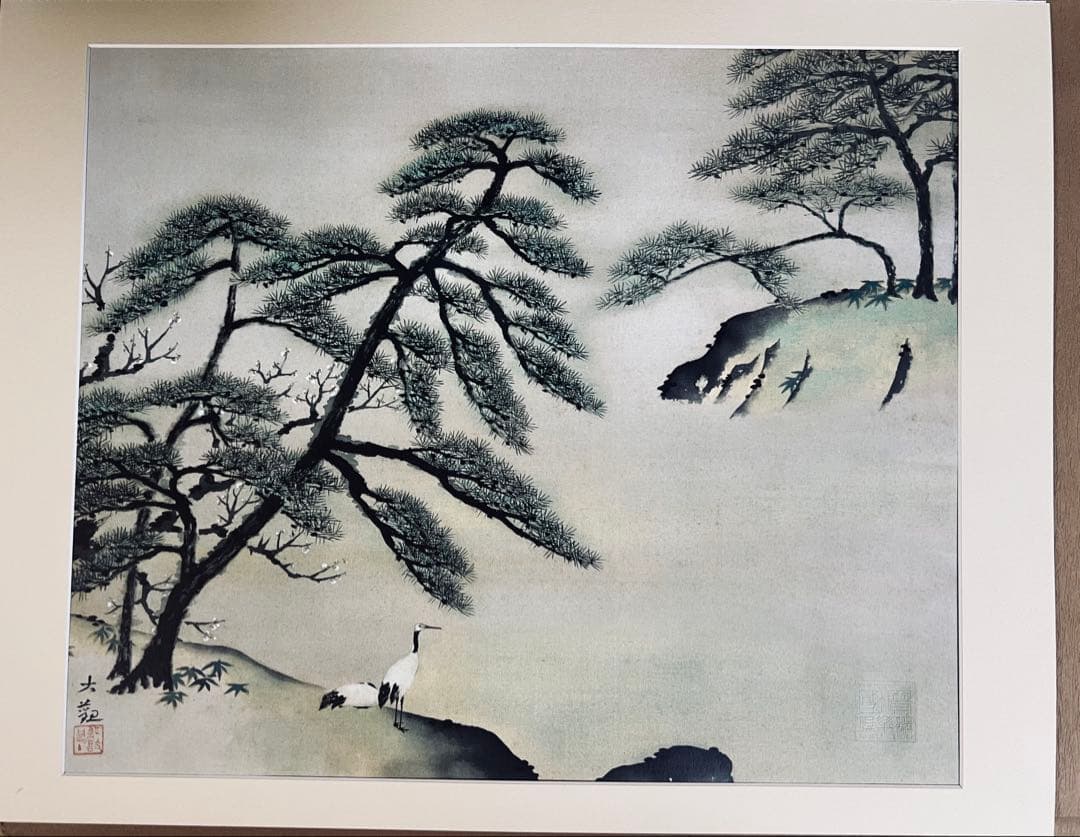 日本画額装 横山大観 勅題画特選 まほろばの大和 絹本墨画 完全版 価格13万円