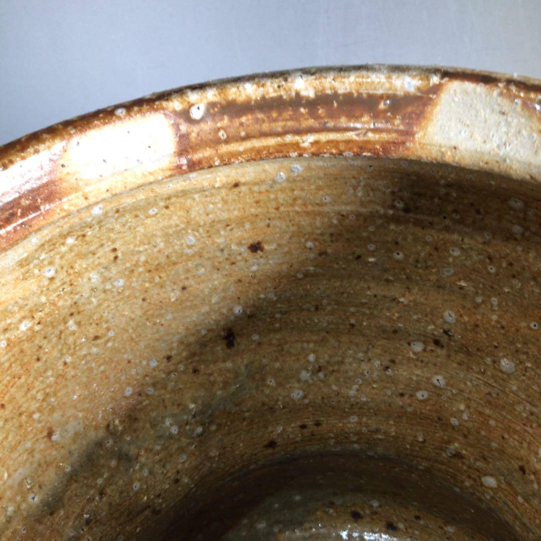 Ｎ４９３　水指　『信楽焼』『杉本忠(瑞峯)造』『胴締水指』　共箱　茶道具