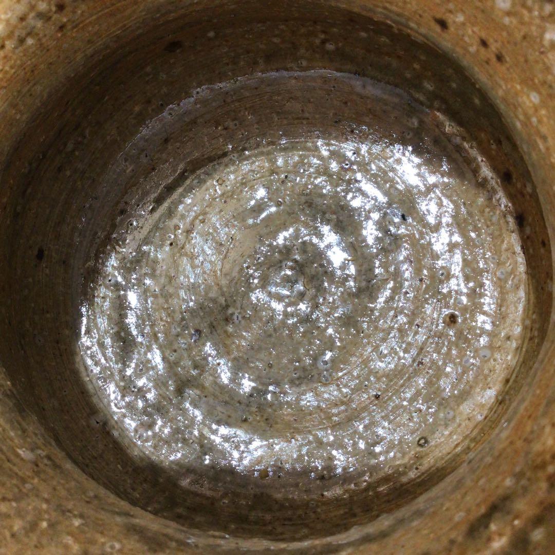 Ｎ４９３　水指　『信楽焼』『杉本忠(瑞峯)造』『胴締水指』　共箱　茶道具