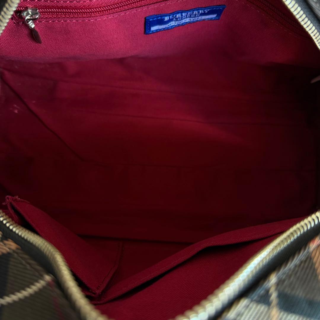 バーバリーブルーレーベル　ハンドバッグ　ミニボストン　チェック　ハートチャーム