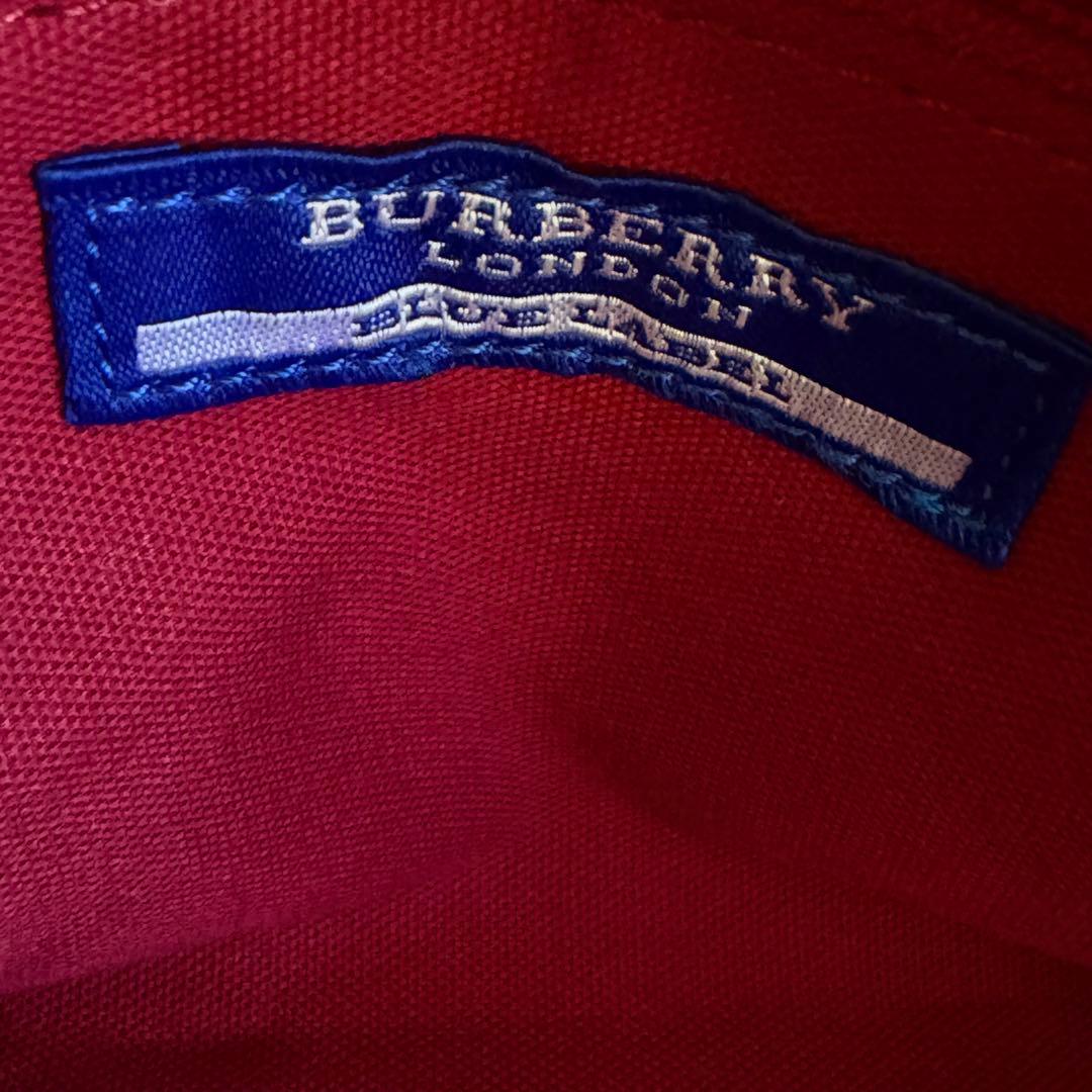 バーバリーブルーレーベル　ハンドバッグ　ミニボストン　チェック　ハートチャーム