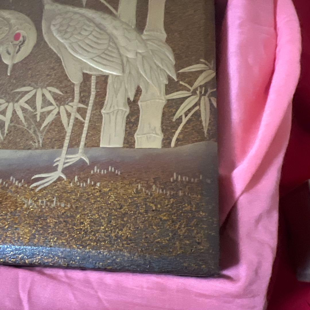 古美術　竹鶴高蒔絵　御硯箱