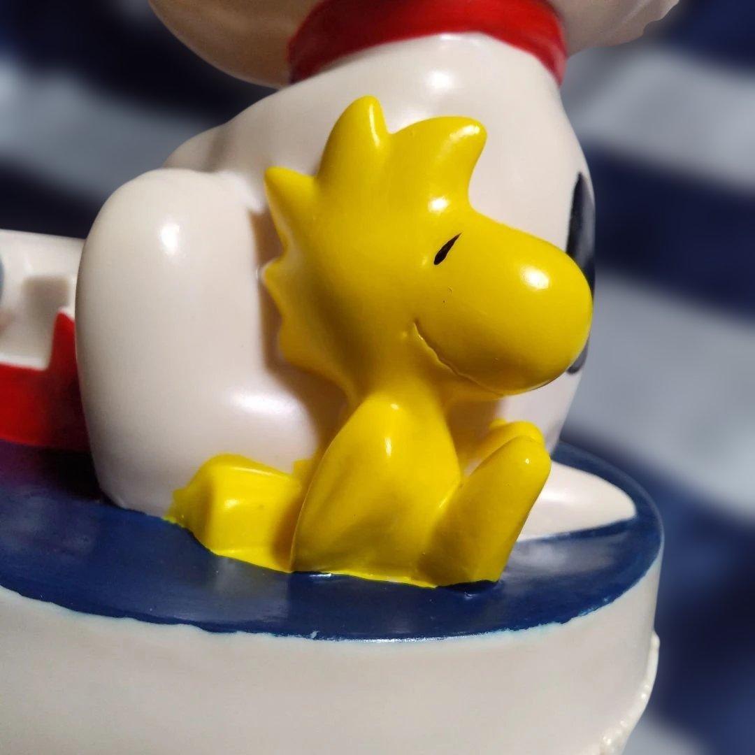 週末限定　スヌーピー＆ウッドストック　タイプライター 　ソフビ貯金箱　レア　美品