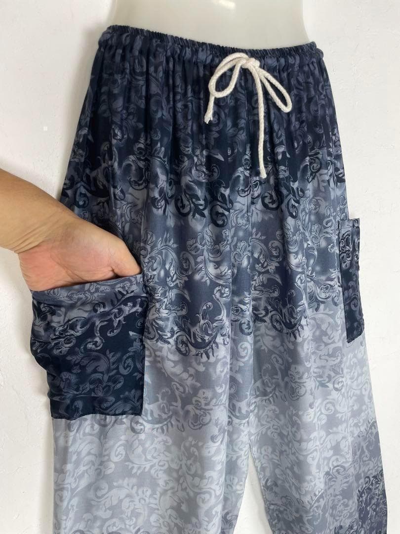 アラジンパンツ　タイパンツ【ゴム紐】4120ブラック　D291-9