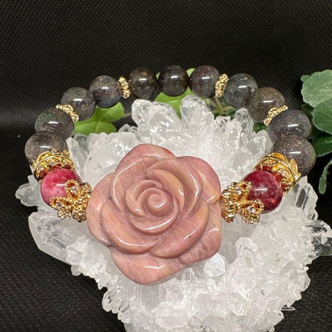 ＊やっちゃん様6/16＊マトリックスオパール　ロードナイト　薔薇　ブレスレット