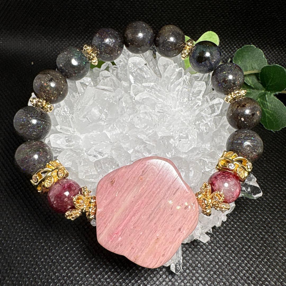 ＊やっちゃん様6/16＊マトリックスオパール　ロードナイト　薔薇　ブレスレット