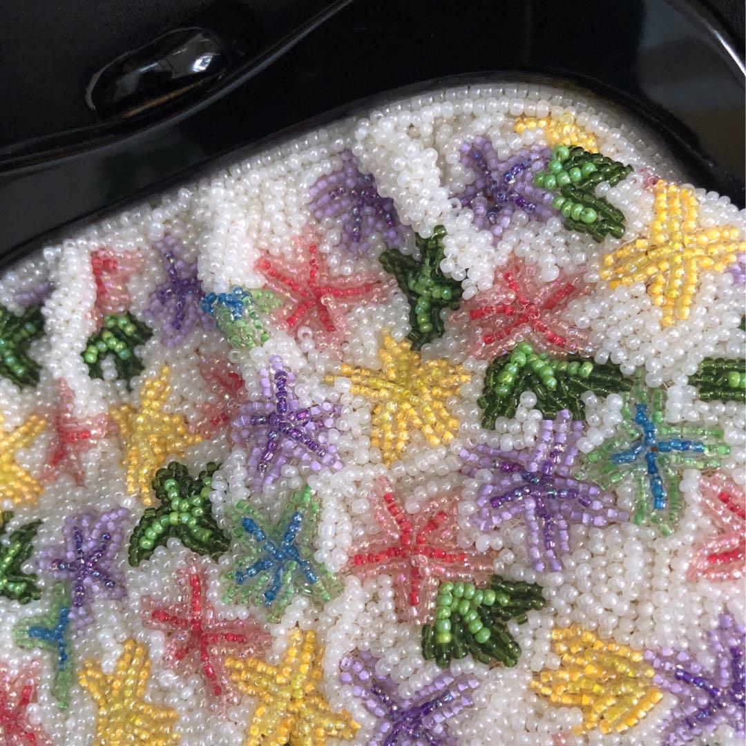 ビーズバッグ　がま口　昭和レトロ　ビンテージ　アンティーク ビーズ