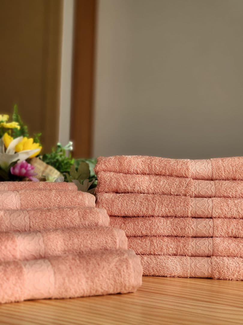 泉州タオル 高級綿糸サーモンピンクフェイスタオルセット20枚 タオル新品 まとめ