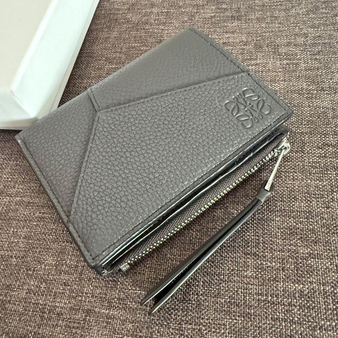 LOEWE ロエベ 二つ折り財布 パズル コンパクトジップウォレット グレー