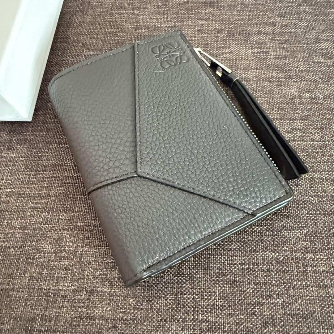 LOEWE ロエベ 二つ折り財布 パズル コンパクトジップウォレット グレー