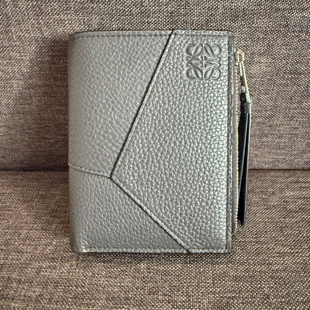 LOEWE ロエベ 二つ折り財布 パズル コンパクトジップウォレット グレー