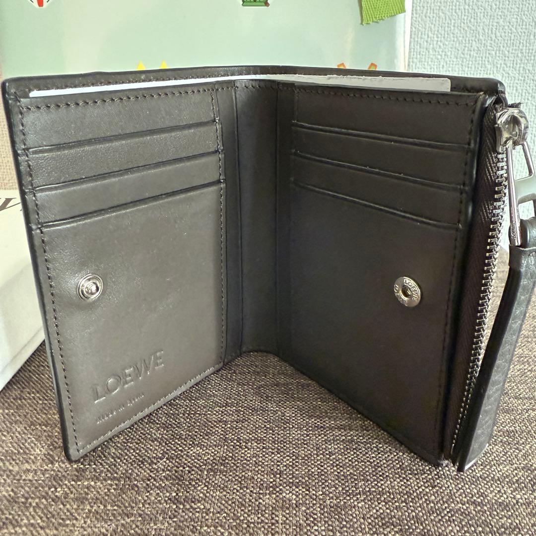 LOEWE ロエベ 二つ折り財布 パズル コンパクトジップウォレット グレー