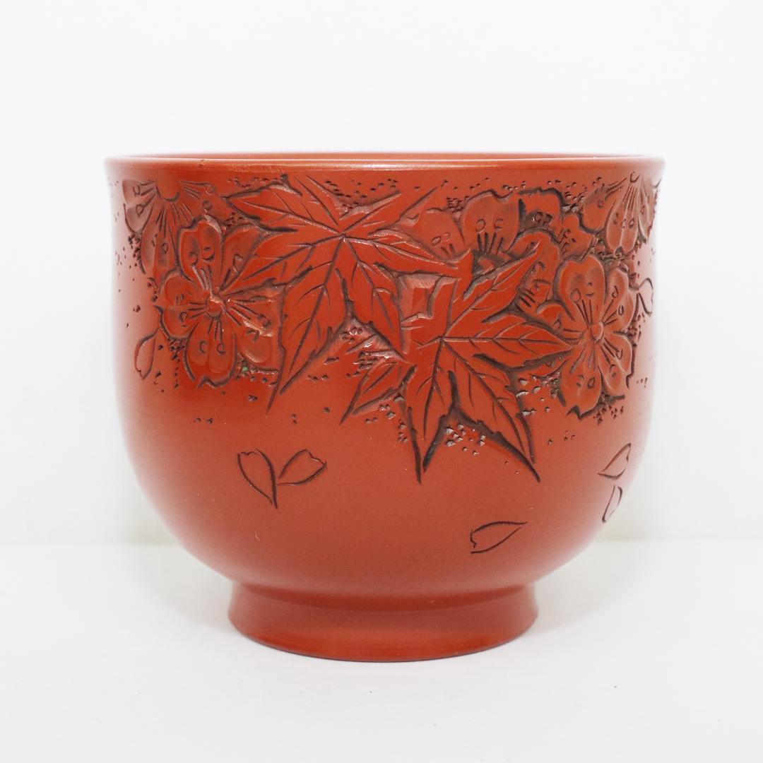 常滑焼　煎茶器5客 山田宝生 紅葉 陶歴 共箱