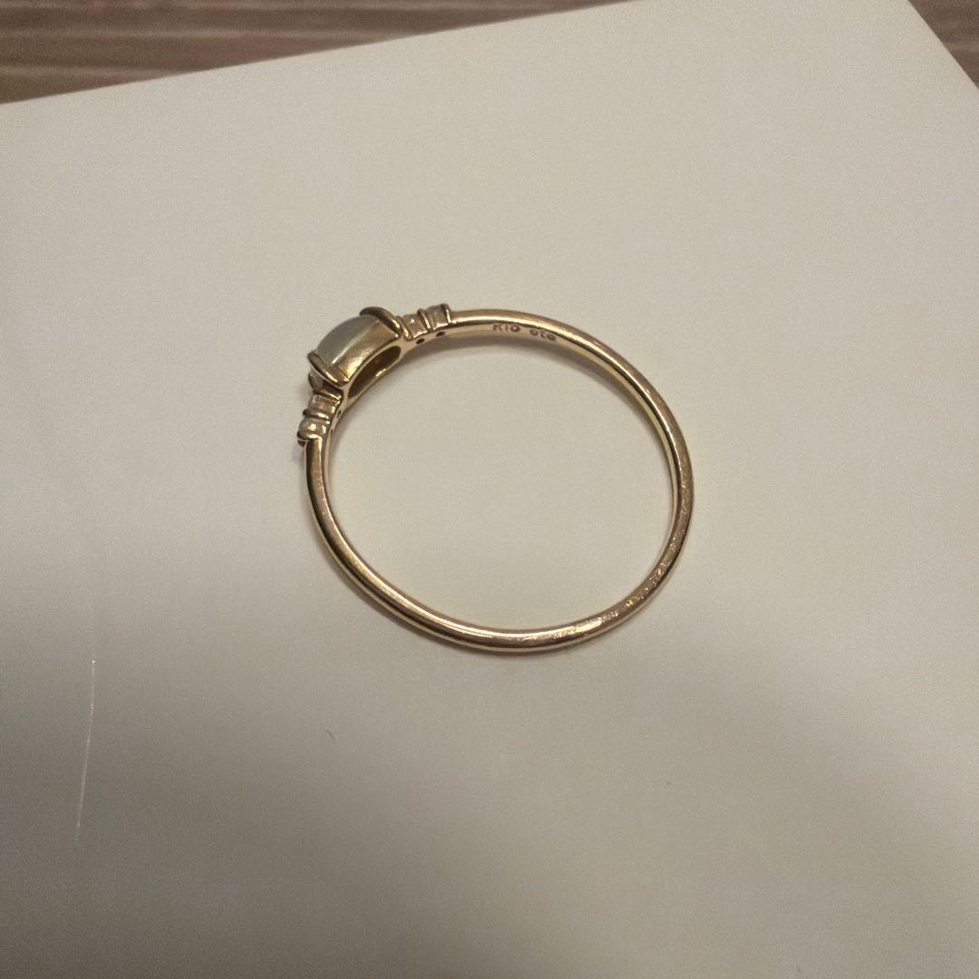 【13号】 ete K10YG ムーンストーン ホワイトトパーズ リング