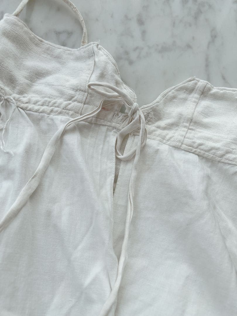 専用　希少！フランスアンティーク　ギャザースカート　アンティークコットン