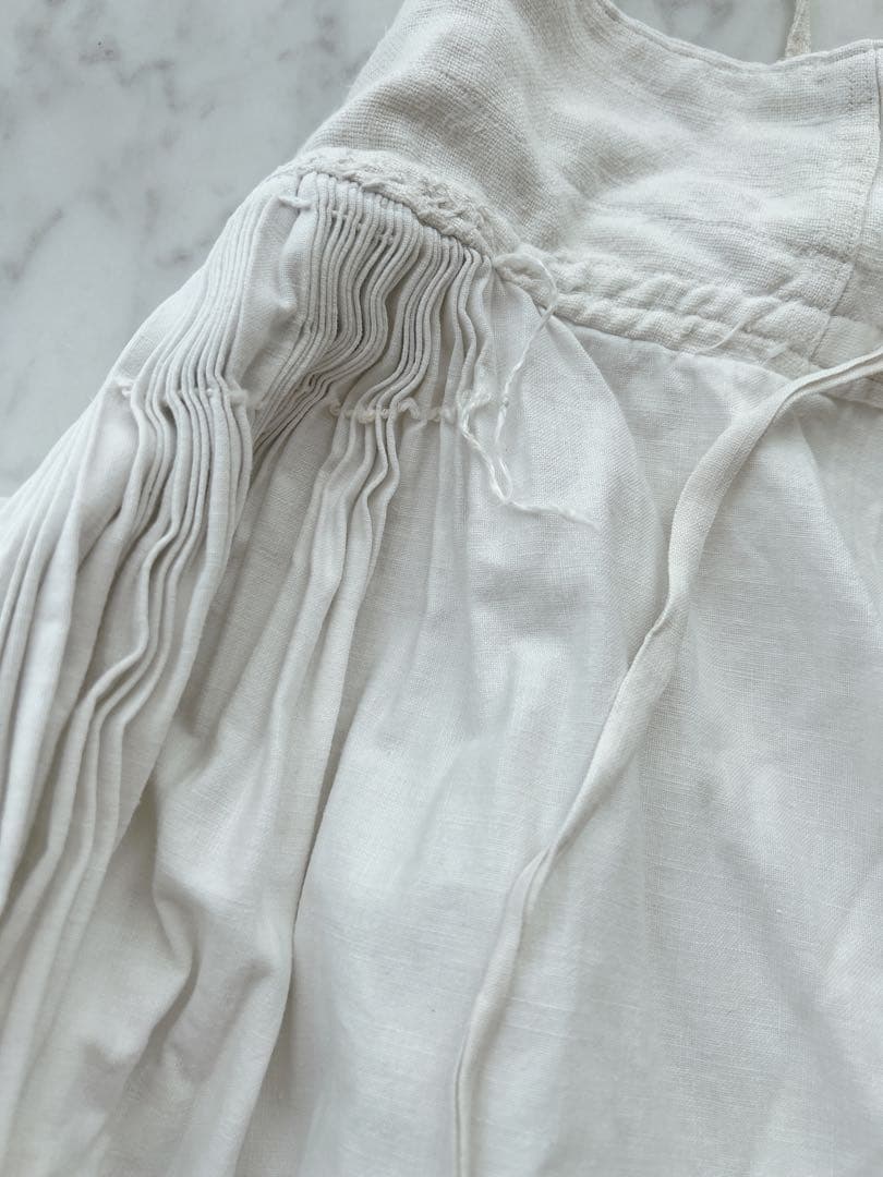 専用　希少！フランスアンティーク　ギャザースカート　アンティークコットン