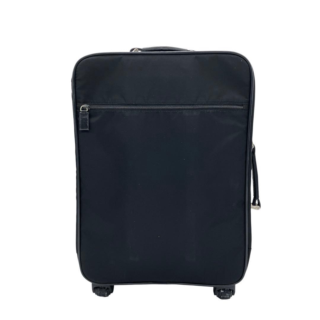 【PRADA】キャリーケース　スーツケース　三角ロゴプレート　ナイロン　黒色