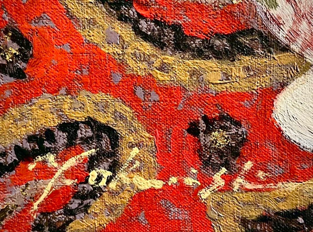 奥西賀男　真作「デー・リリー」油彩6号　上品な作品　師：小磯良平　古径高級額装