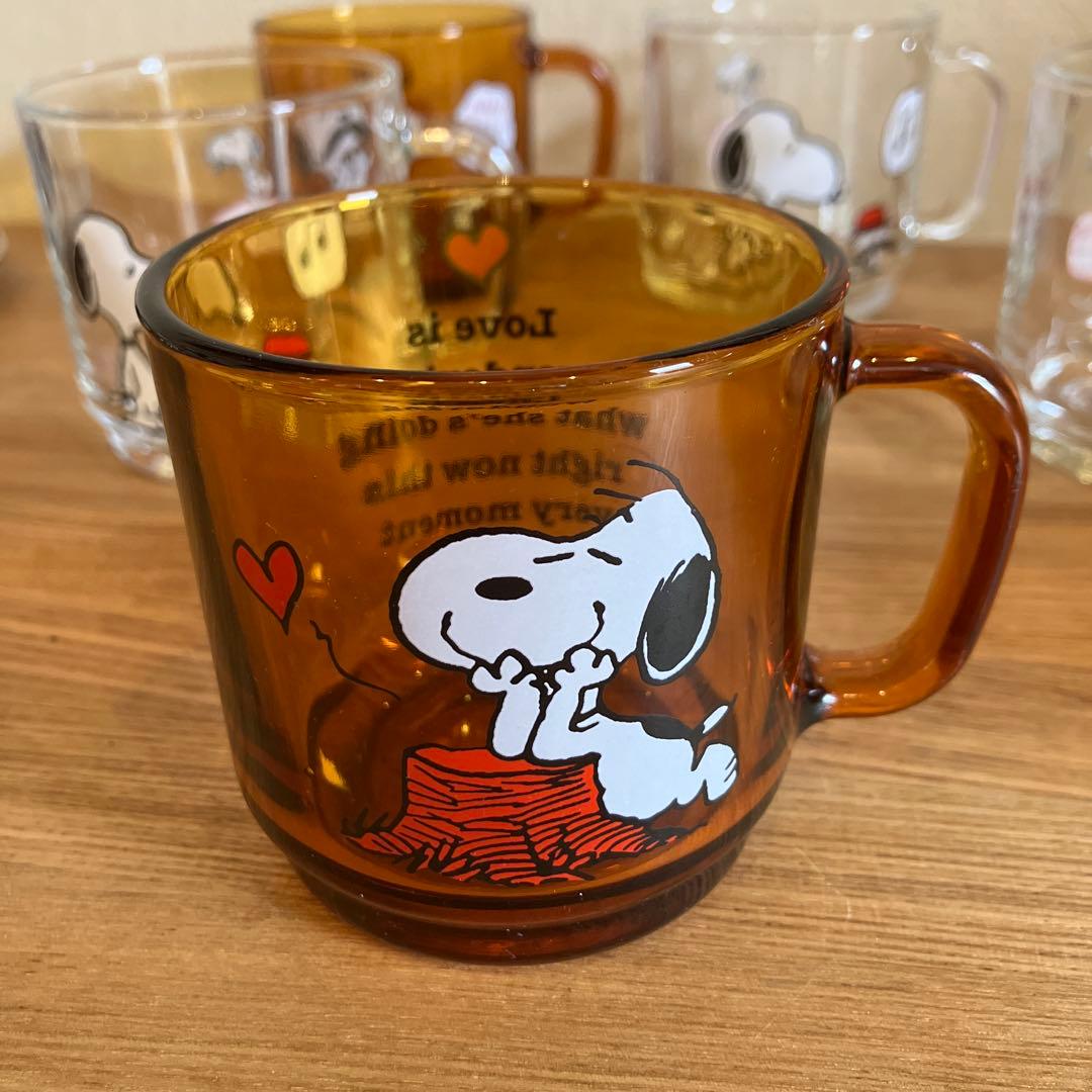 デュラレックス　スヌーピー　ガラスマグカップ 新品未使用　6個セット