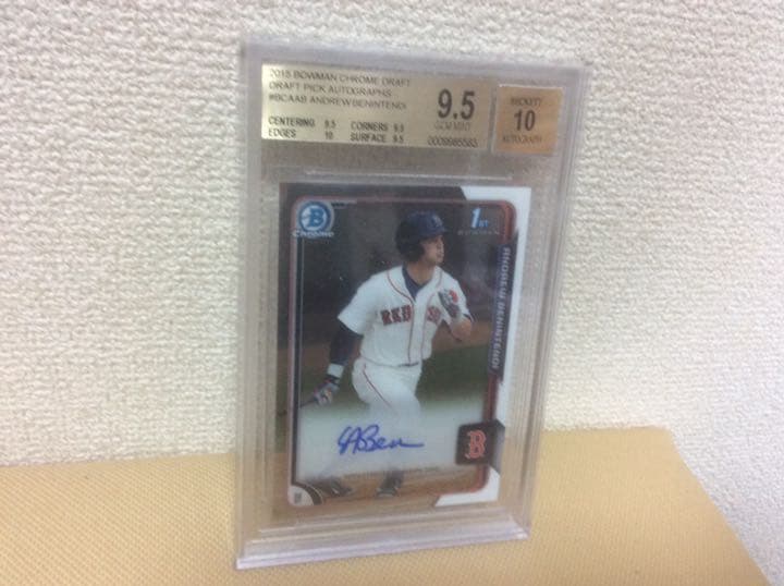 Andrew Benintendi ルーキー直書き直筆サインカード　3枚セット！