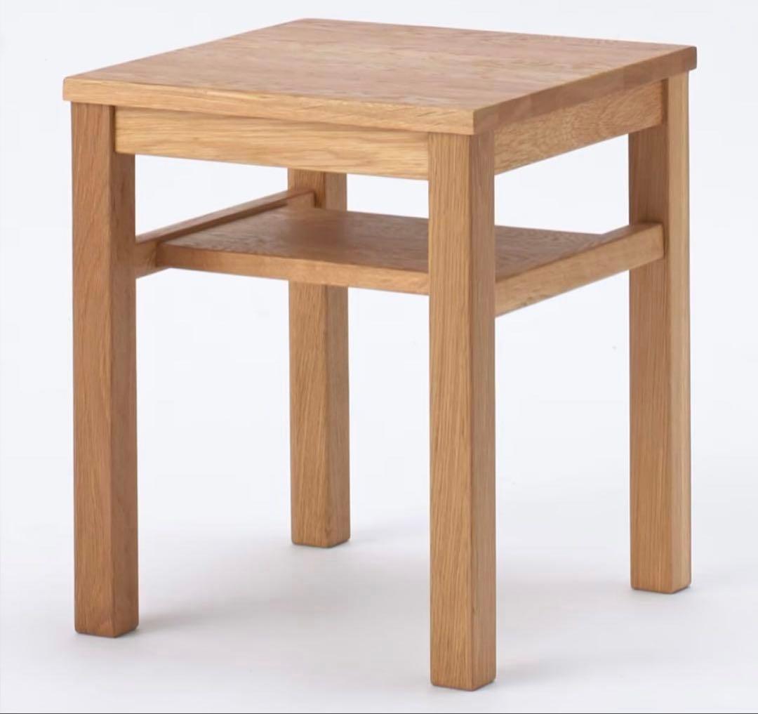 無印良品　木製サイドテーブルベンチ／板座／オーク材