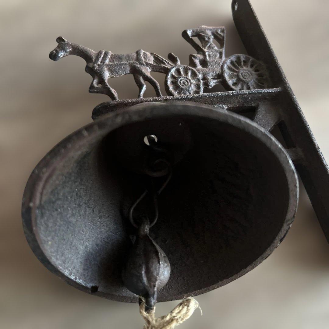 ヴィンテージ 馬車と馬のベル 鉄製