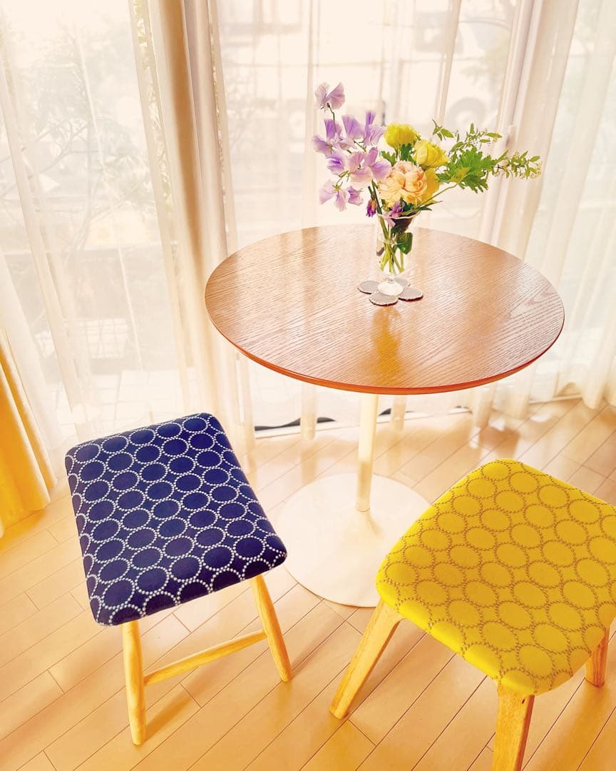 【限定1点】ミナペルホネン　生地使用　スツール　オットマン　イス　新品未使用