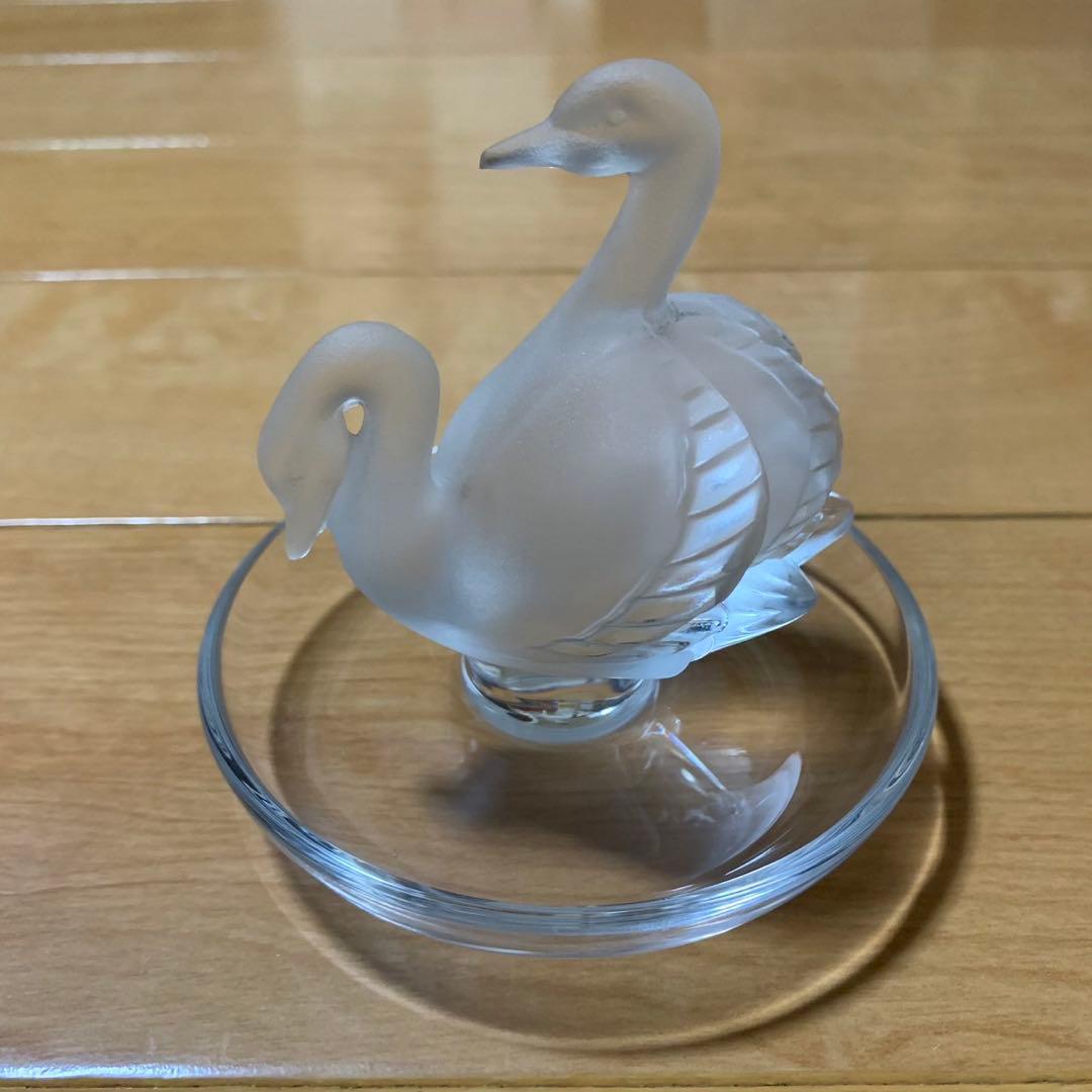 希少 ラリック 2羽の白鳥 リングトレイ クリスタル 箱無し