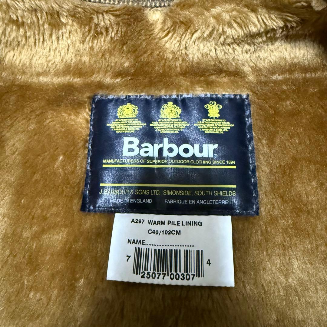 【ミント】C40 Barbour バブアー A297 ライナー パイルライニング