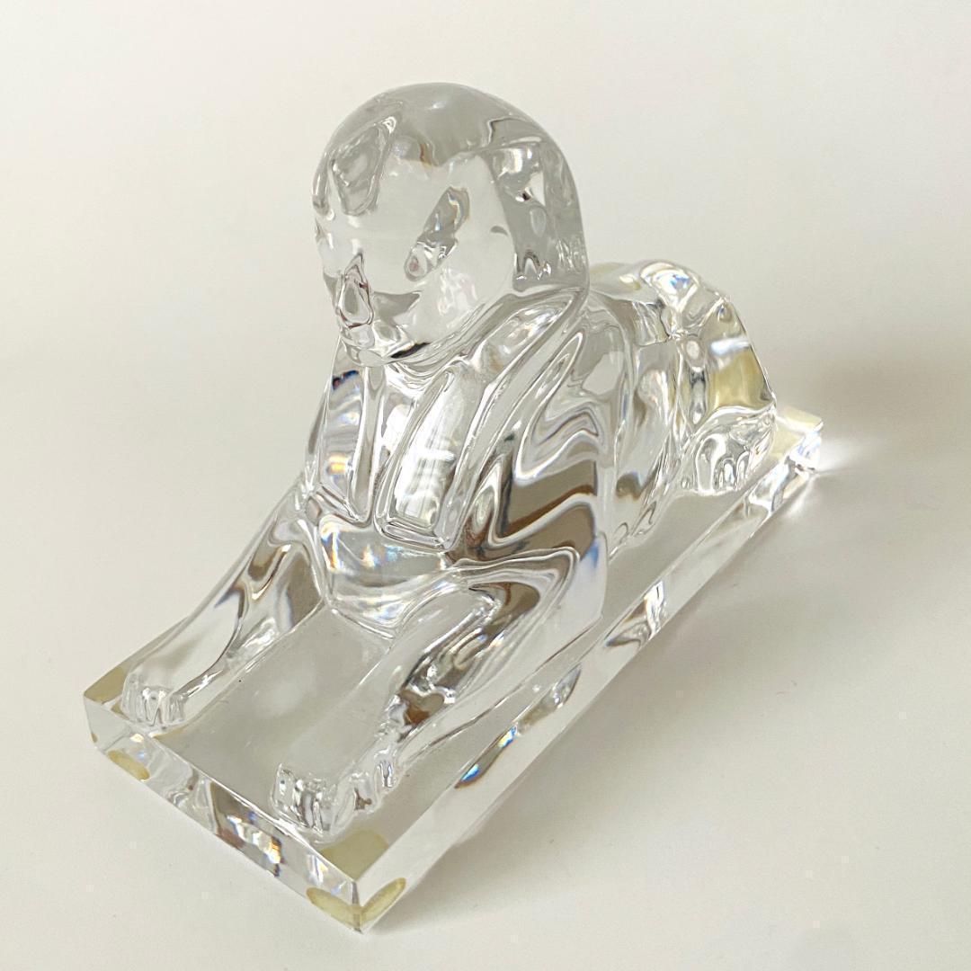 美品【バカラ】動物 スフィンクス 置物 インテリア★美品★幸運★魔除け