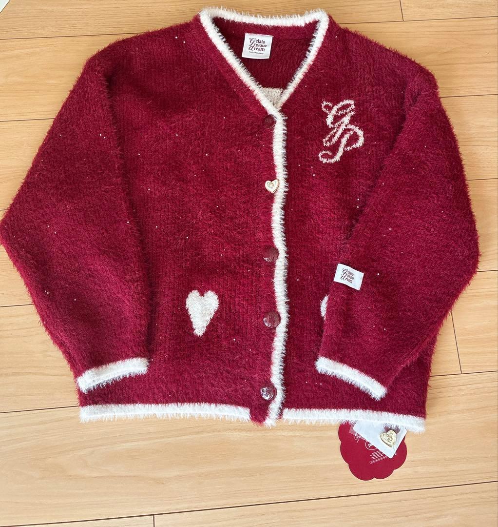 ジェラートピケ　ラメフェザーカーディガン