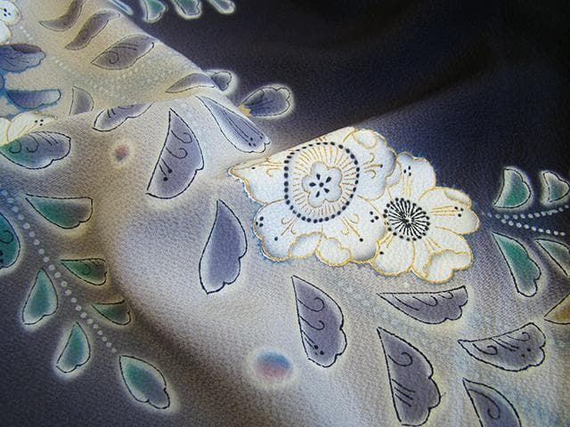 値下げ交渉ＯＫ！作家物 極上ちりめん 辻が花 訪問着 正絹 Ｂ８２６