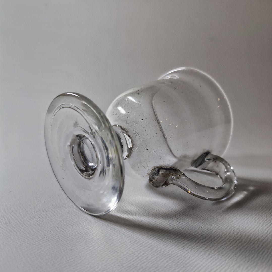 手付きアイスクリームコップ　【和ガラス　江戸ガラス　プレスガラス】