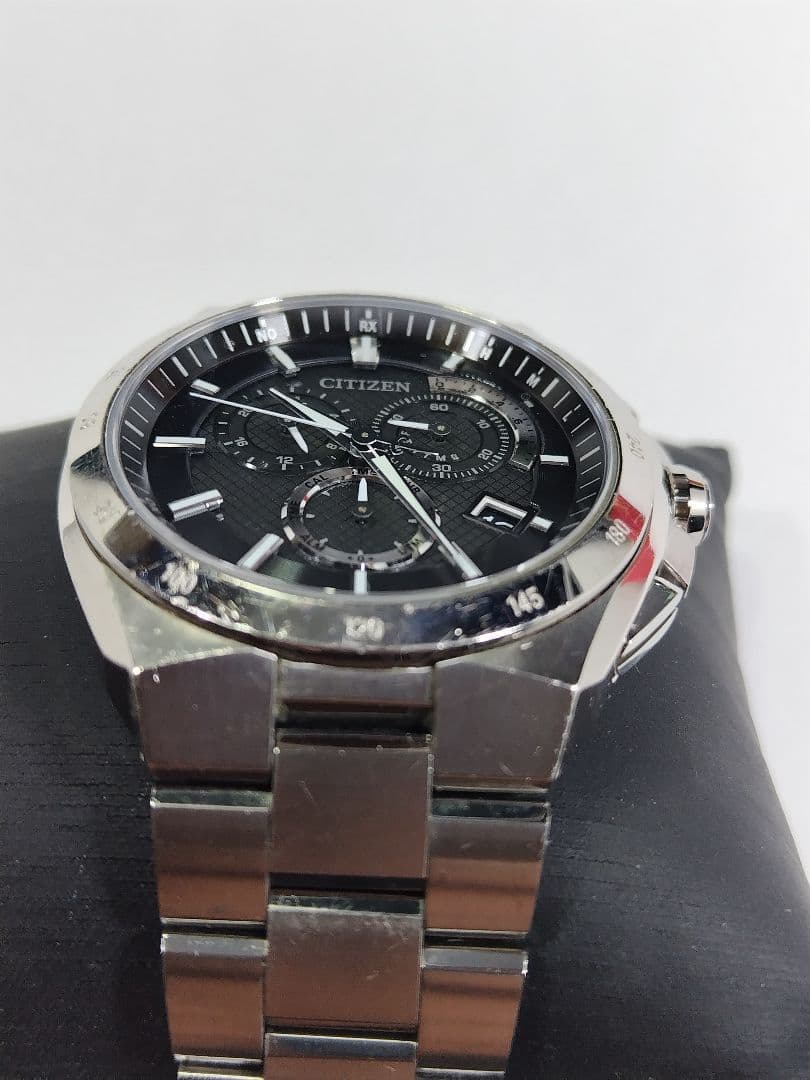 シチズン　アテッサ　エコドライブ　クロノグラフ　電波時計　軽量スーパーチタン