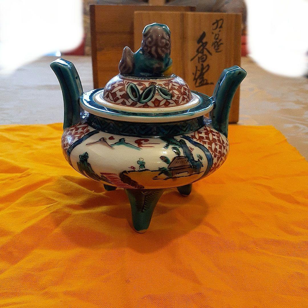 九谷焼　九谷陶泉　香炉共箱つき