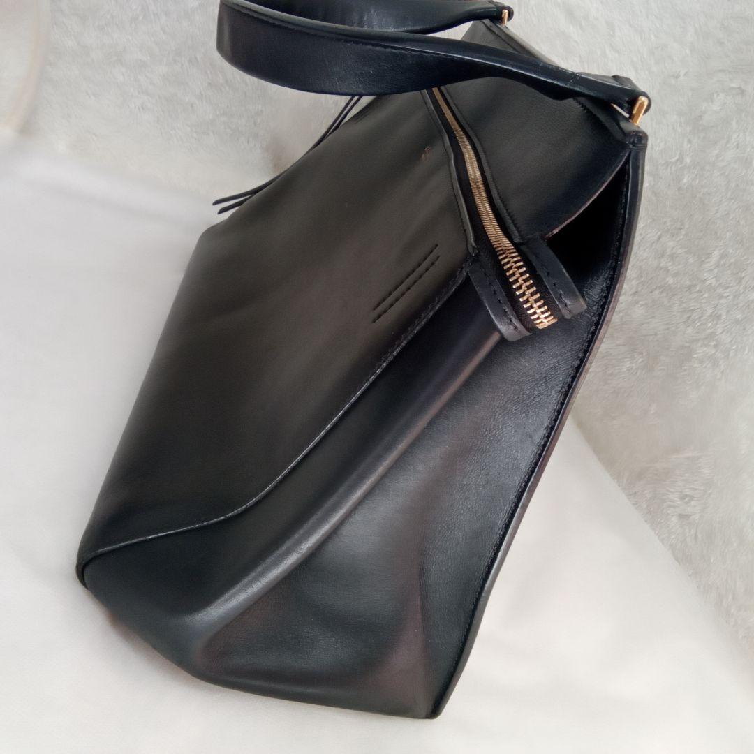 美品 CÉLINE セリーヌ エッジ ブラック レザー ハンドバッグトートバッグ