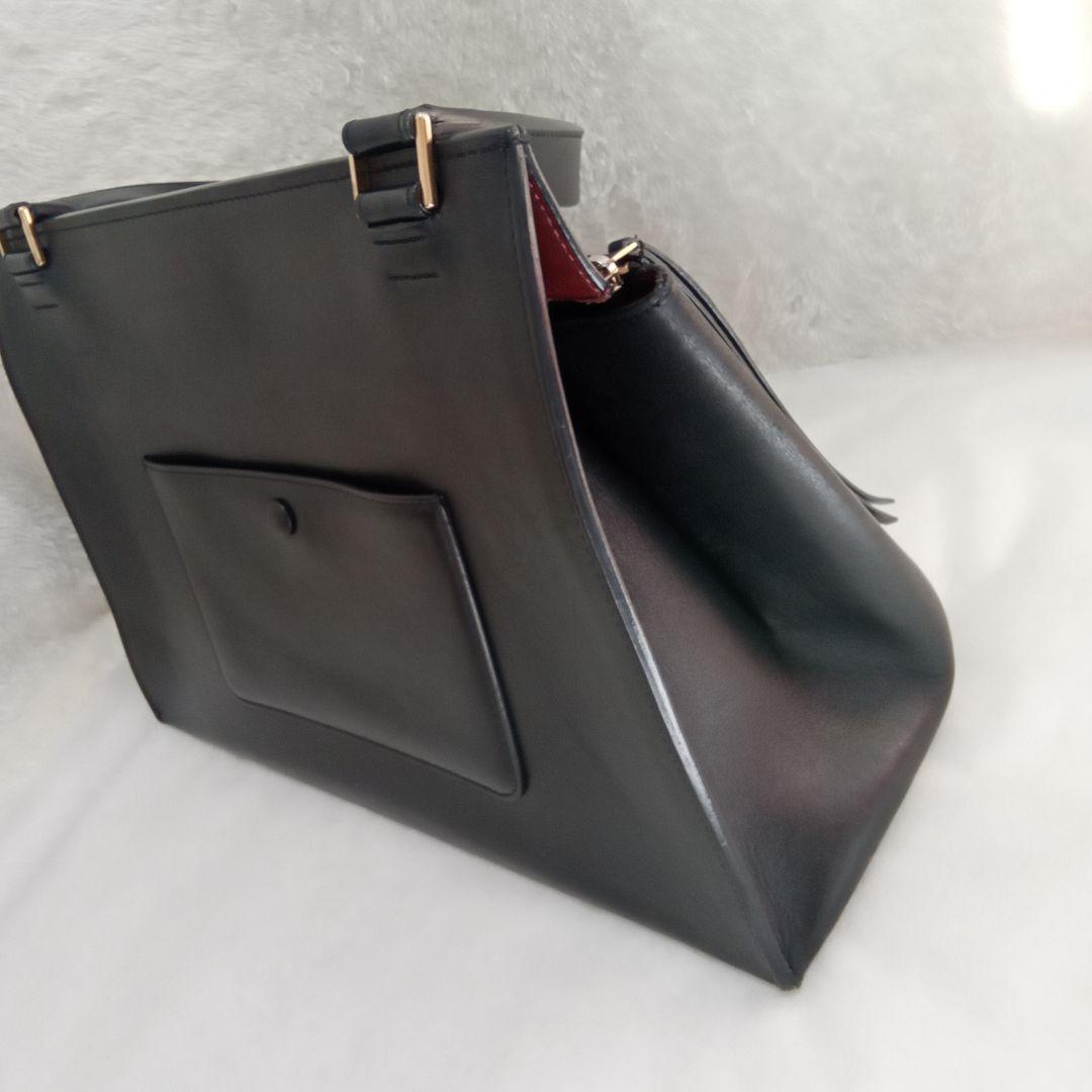 美品 CÉLINE セリーヌ エッジ ブラック レザー ハンドバッグトートバッグ
