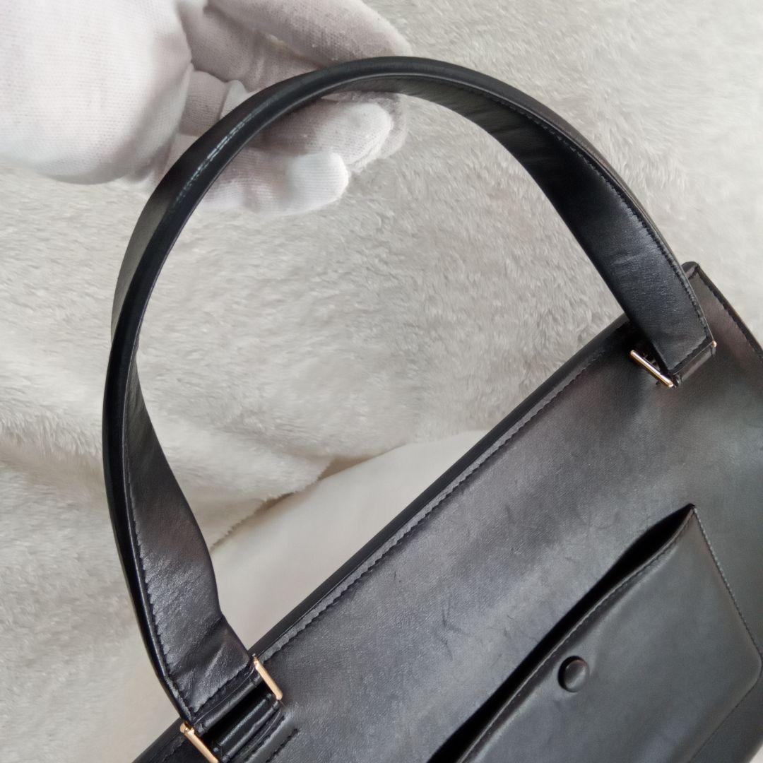 美品 CÉLINE セリーヌ エッジ ブラック レザー ハンドバッグトートバッグ