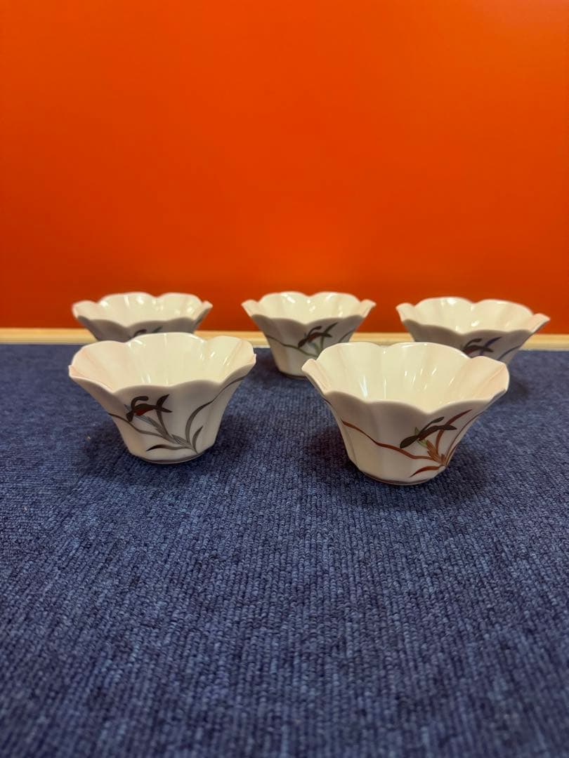 1658 香蘭社　花型鉢　5客　未使用