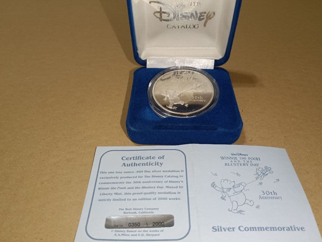 断*離様 ディズ二ー くまのプーさん30周年シルバーメダル 純銀 シリアルナンバ