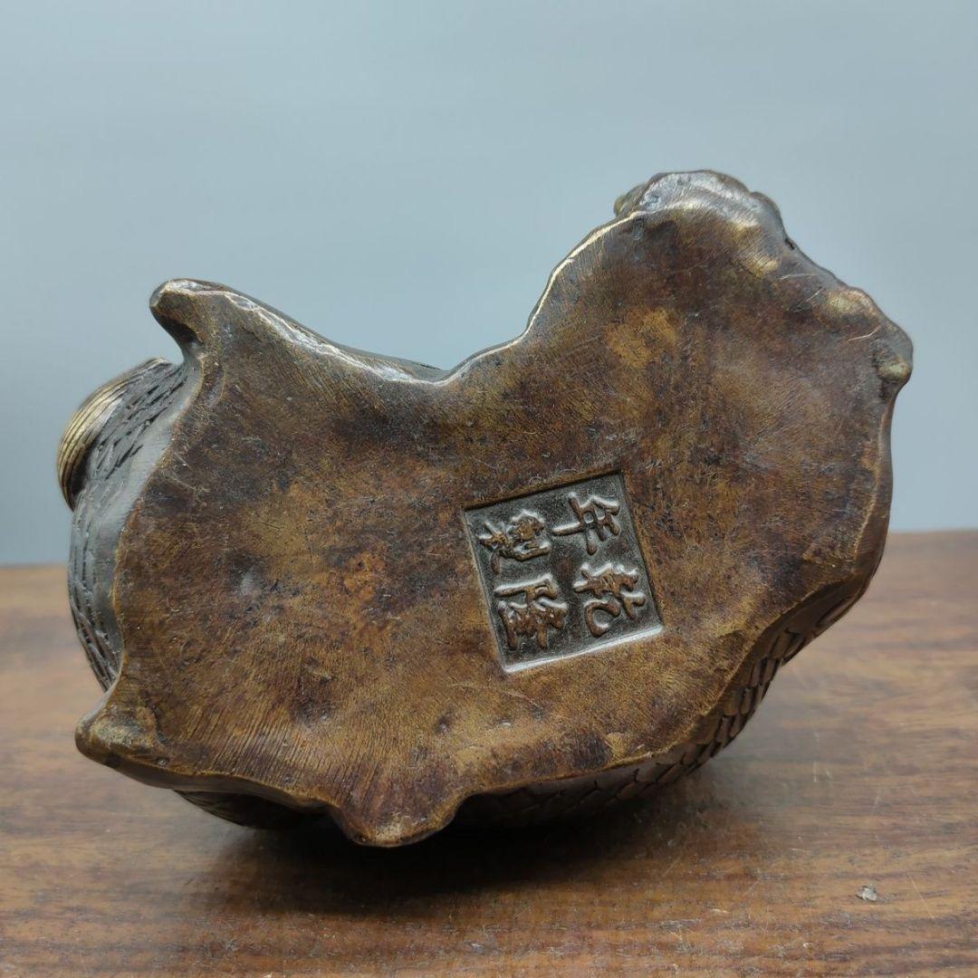 銅器 ヘチ 麒麟 文鎮 文房具 書房 酒簞笥 装飾品 工芸品 置物
