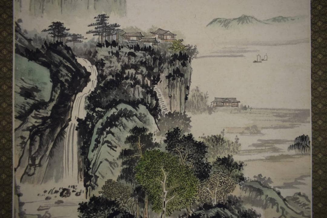 不詳/作者不詳/中国画/谿山翠靄/山水図/布袋屋掛軸HJ-728