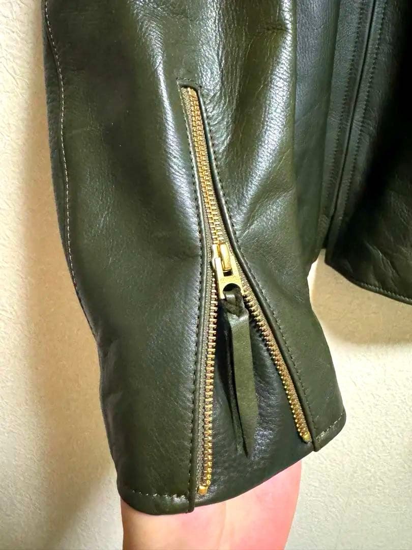 N*ん様 【ディアのような質感】Y2 Leather 水染カウオイル オリーブ4