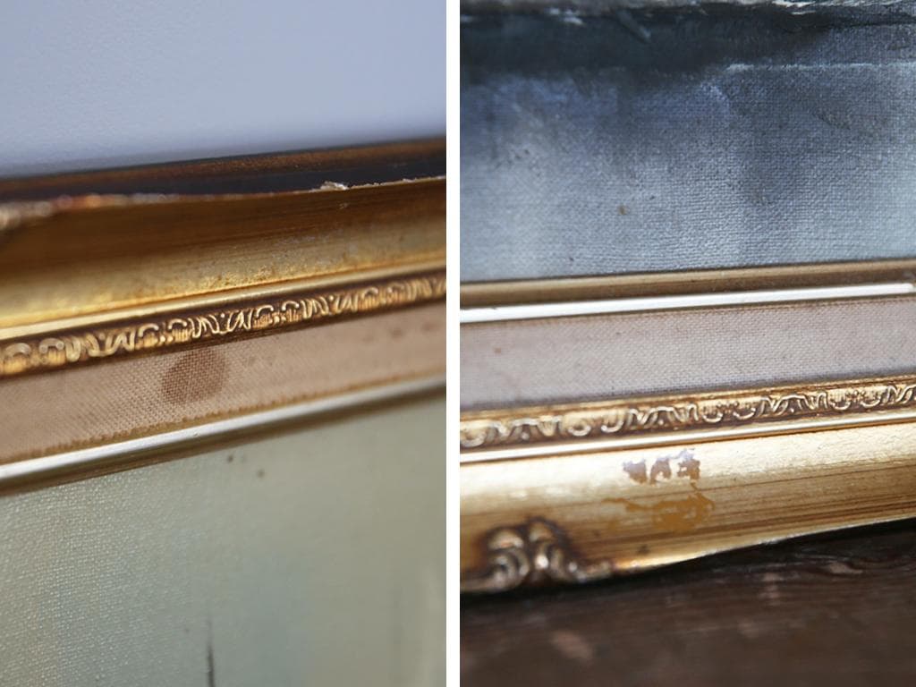 英国アンティークサイン入り肉筆絵画/静物画/油絵/西洋額絵/油彩76-191-2